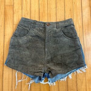 Half suede half denim shorts Levi’s x American Vintage